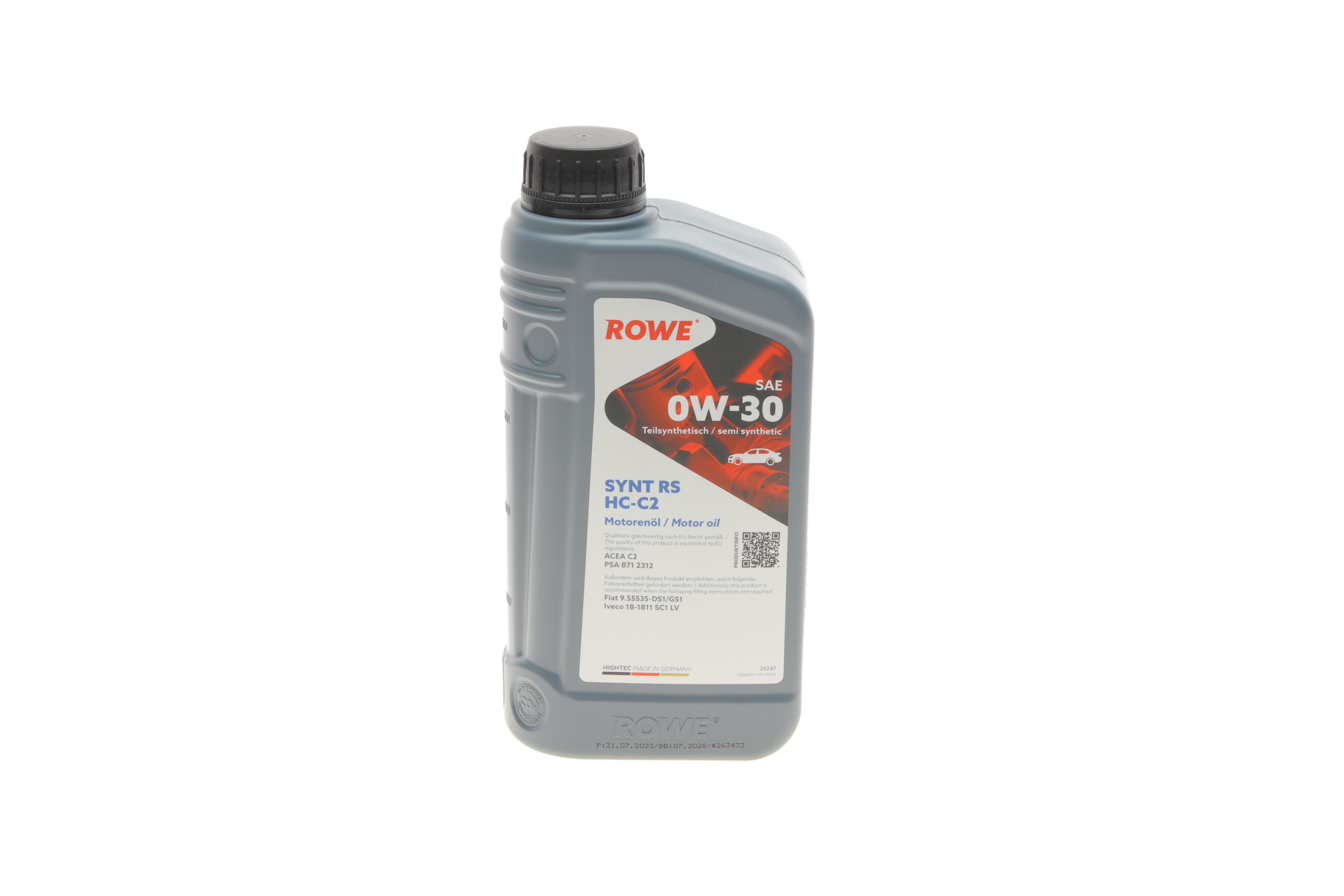 Олива 0W30 HIGHTEC SYNT RS HC-C2 (1L) (9.55535-DS1/GS1/IVECO 18-1811 SC1 LV/PSA B71 2312) (ACEA C2)
