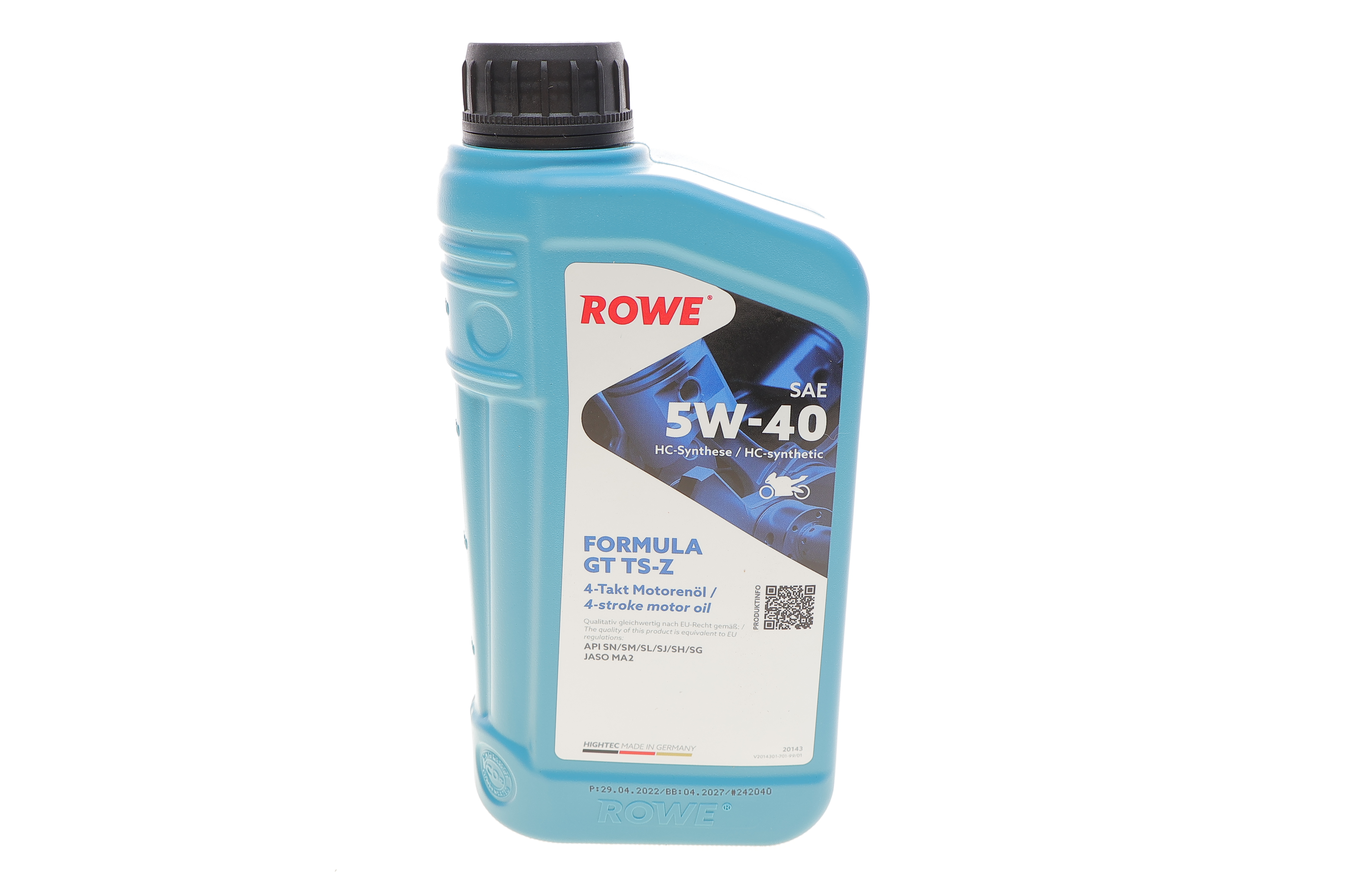 Олива 5W40 HIGHTEC FORMULA GT TS-Z 4T (1L) (JASO MA2) (API SN/SM/SL/SJ/SH/SG)