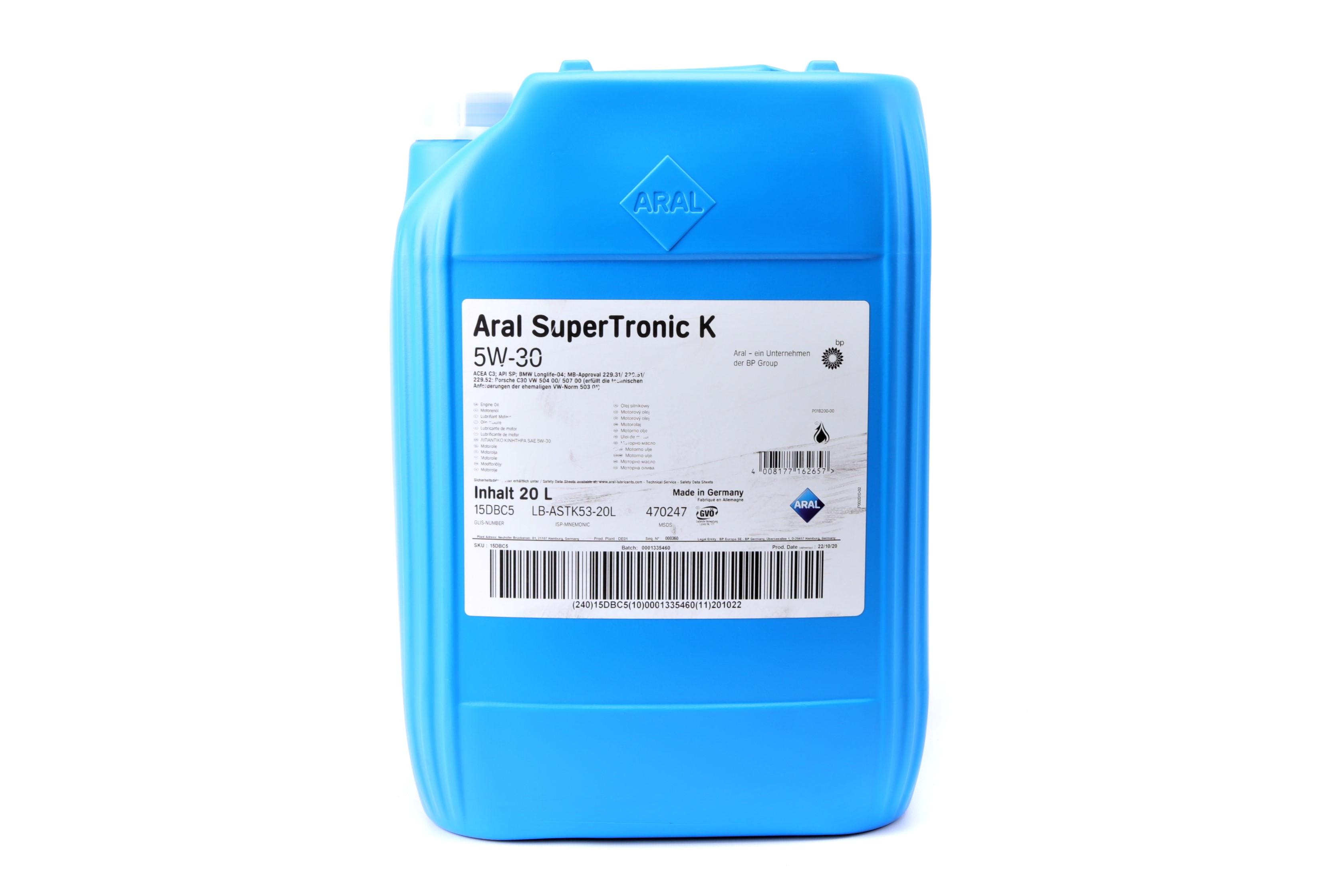 Олива 5W30 Super Tronic K (20 л) (VW504 00/507 00/MB229.51/229.52/229.31/229.52/BMW Longlife-04)