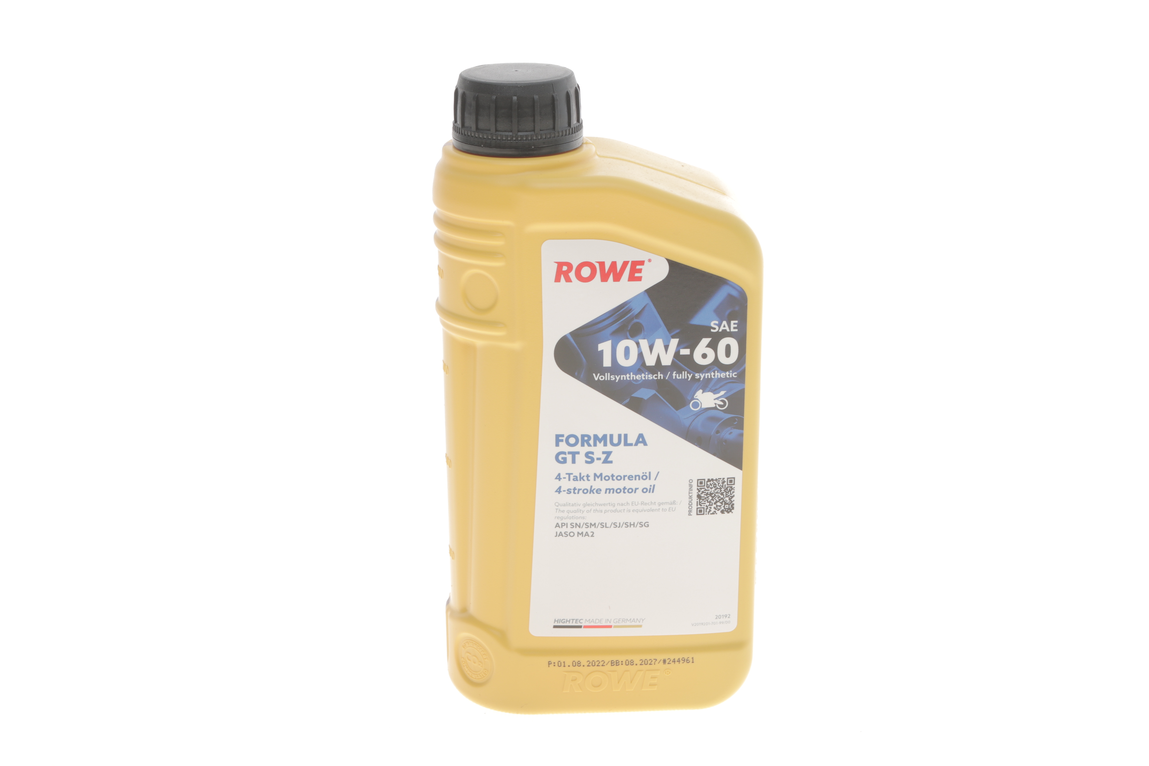 Олива 10W60 HIGHTEC FORMULA GT S-Z 4T (1L) (JASO MA2/API SN/SM/SL/SJ/SH/SG)