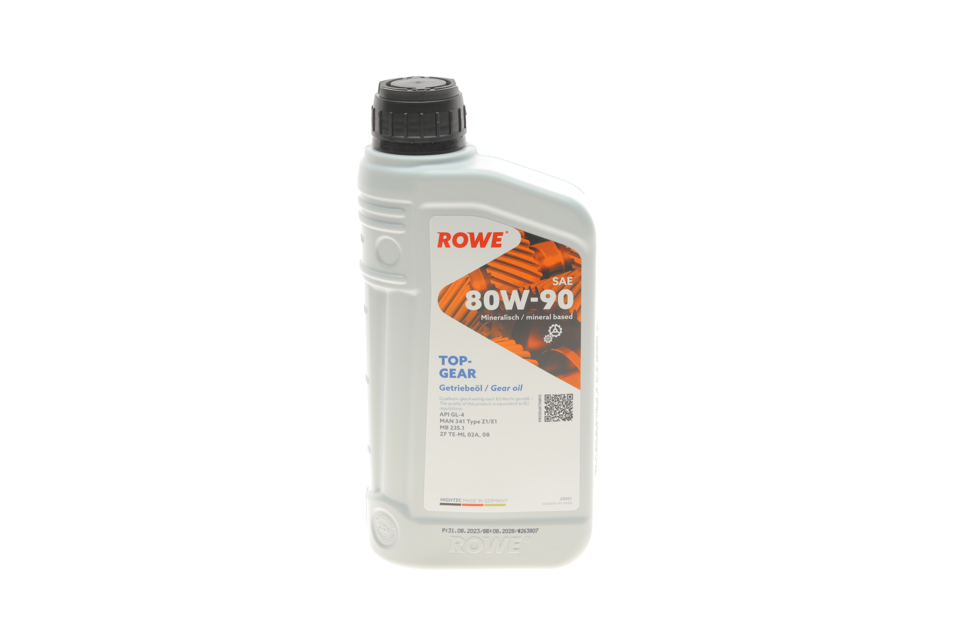 Олива 80W90 HD HIGHTEC TOPGEAR (1L) Mineral (ZF TE-ML 02A/MB 235.1/API GL-4) (світло-коричневий)