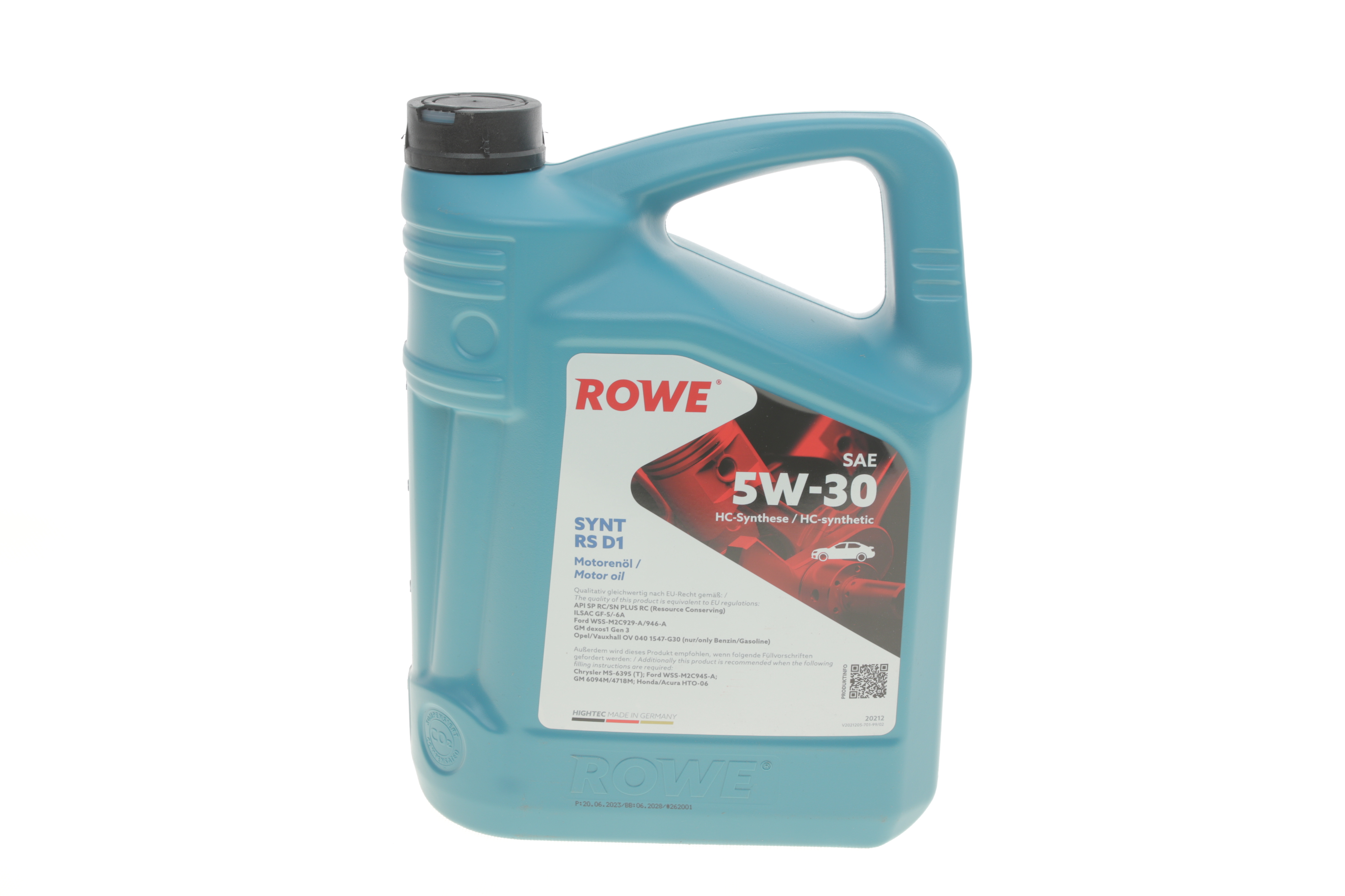 Олива 5W30 HIGHTEC SYNT RS D1 (5L) (Ford WSS-M2C945-A/929-A/946-A/GM DEXOS1 GEN2/GM 6094M/4718M)