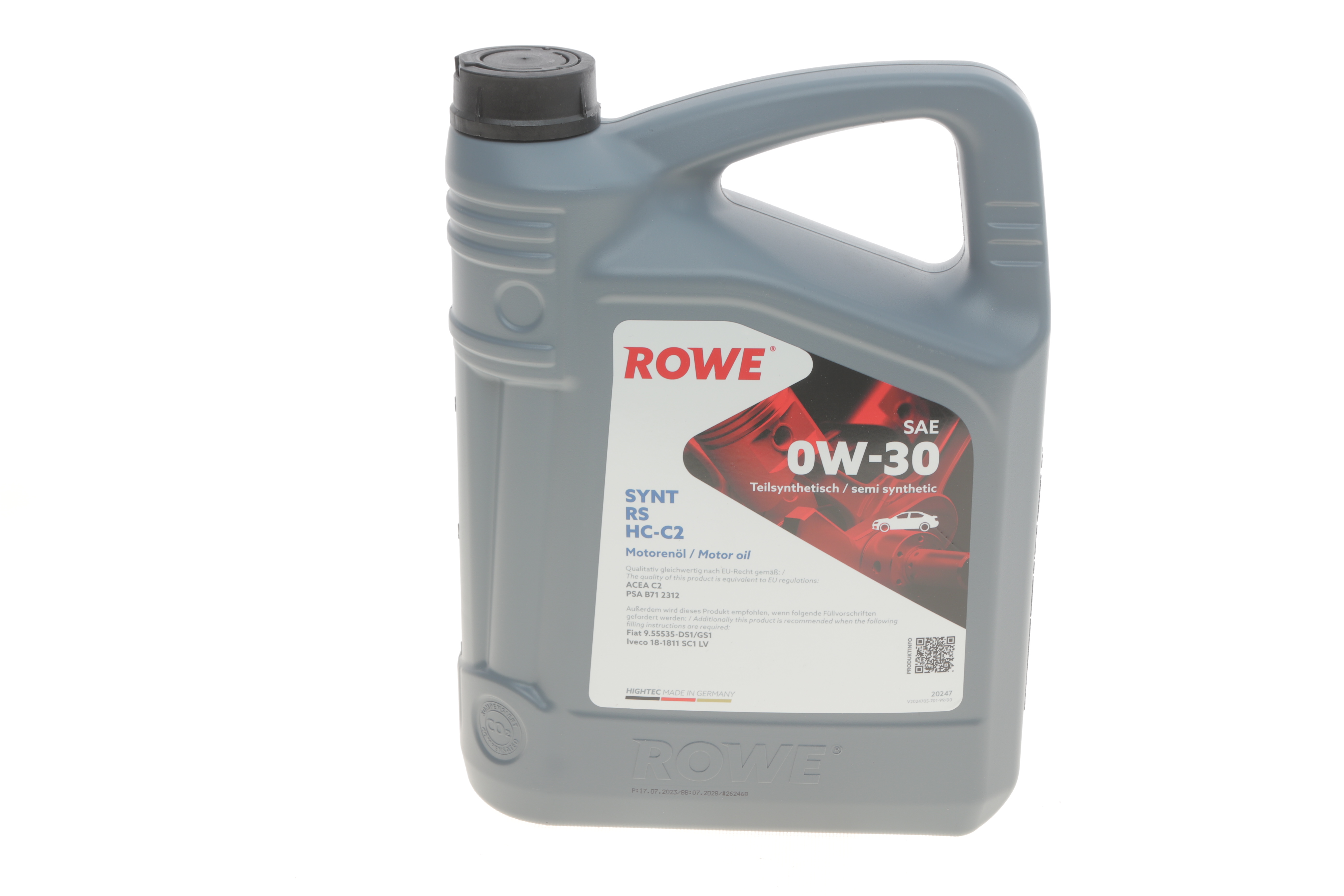 Олива 0W30 HIGHTEC SYNT RS HC-C2 (4L) (9.55535-DS1/GS1/IVECO 18-1811 SC1 LV/PSA B71 2312) (ACEA C2)