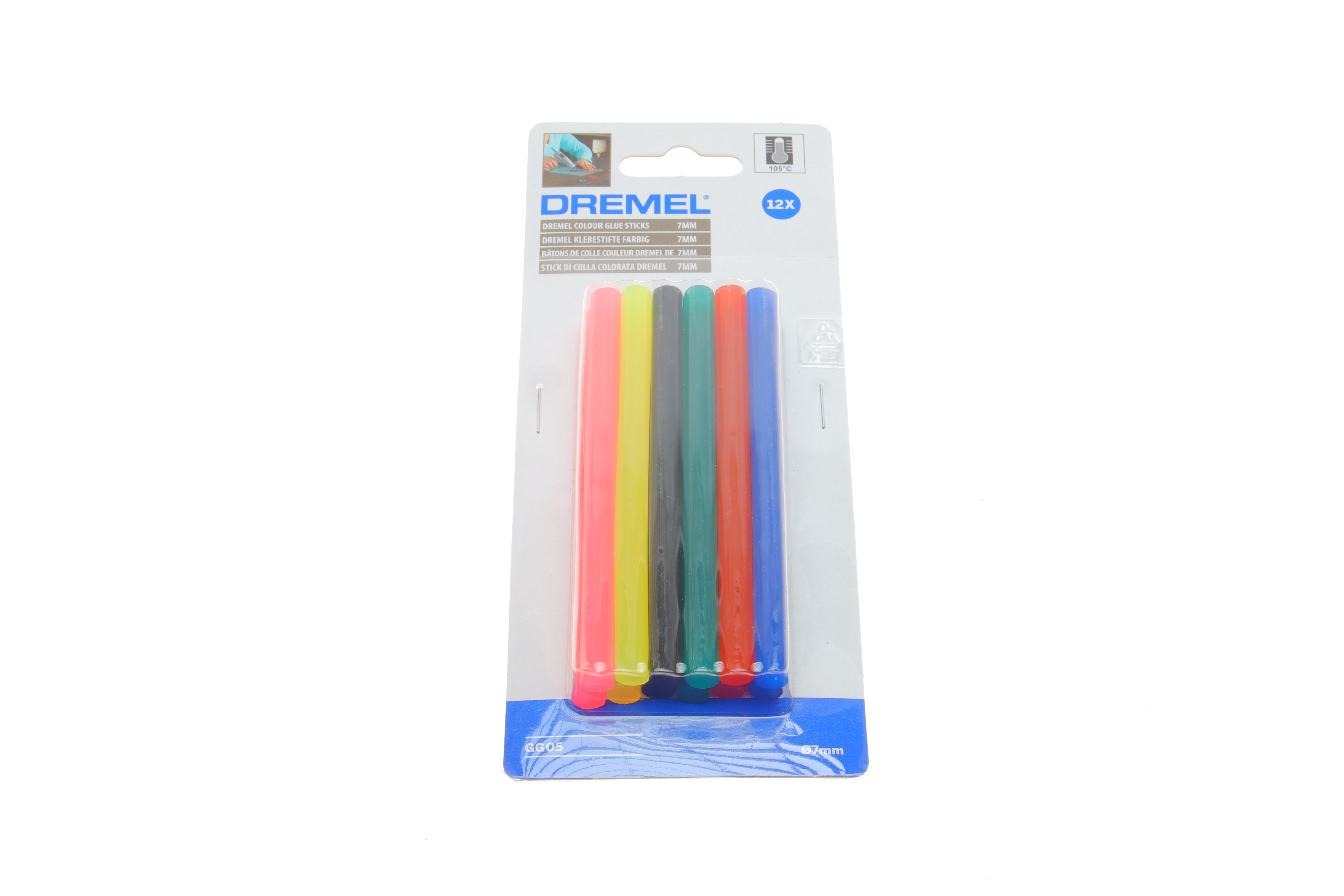 Стрижень клейовий різнокольоровий Ø7x100 mm 12 од. Dremel