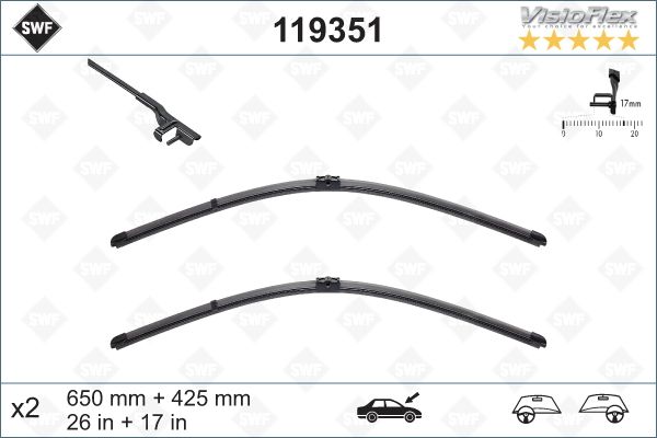 Щітки склоочисника (650/425мм) BMW 6 (F12/F13/F06 GC) 10-