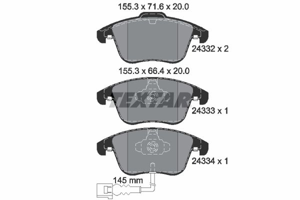 Колодки гальмівні (передні) VW Tiguan/Sharan 07- (Teves) Q+ (з датчиком)