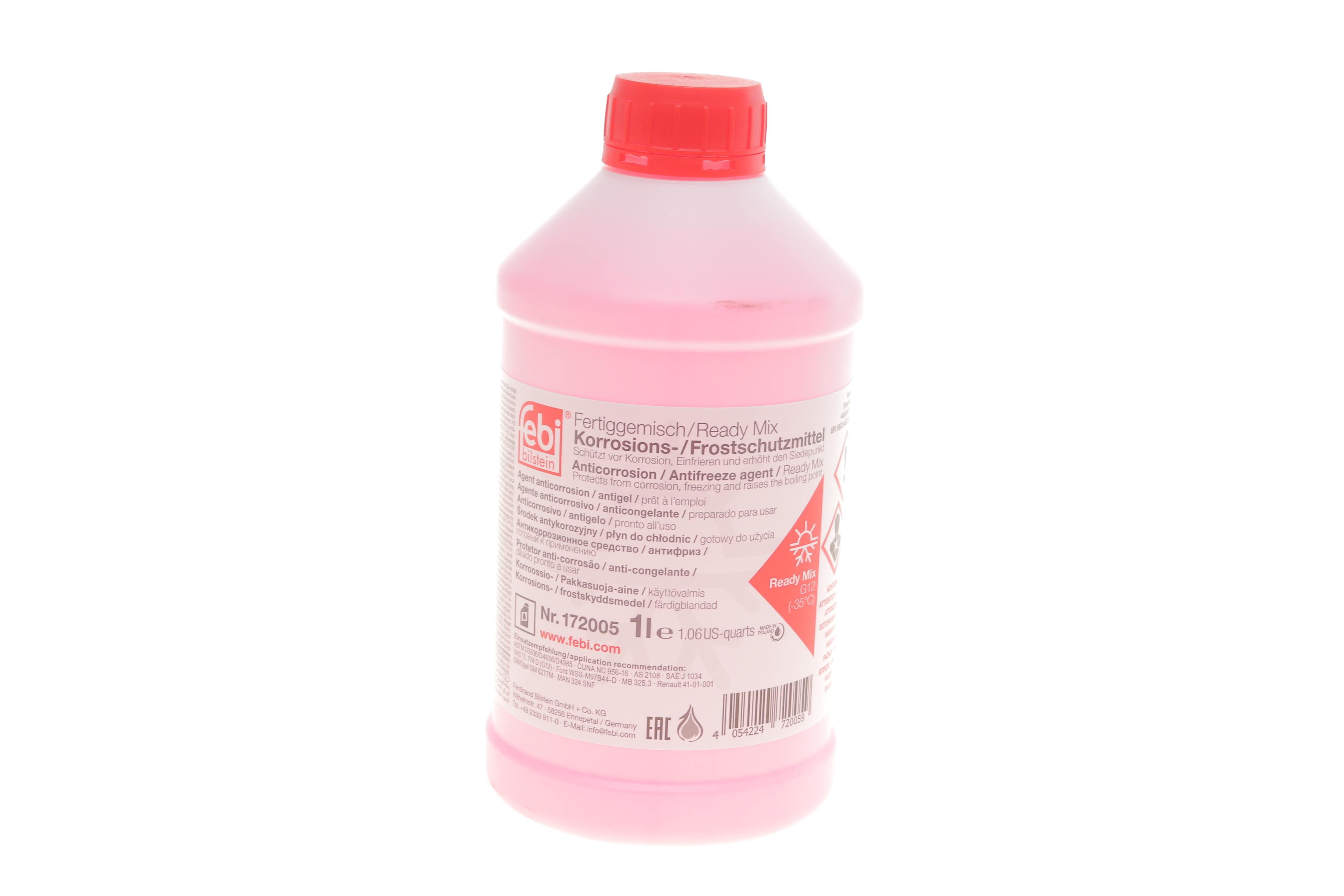Антифриз (червоний) Readymix G12 (-35°C готовий до застосування) (1л)