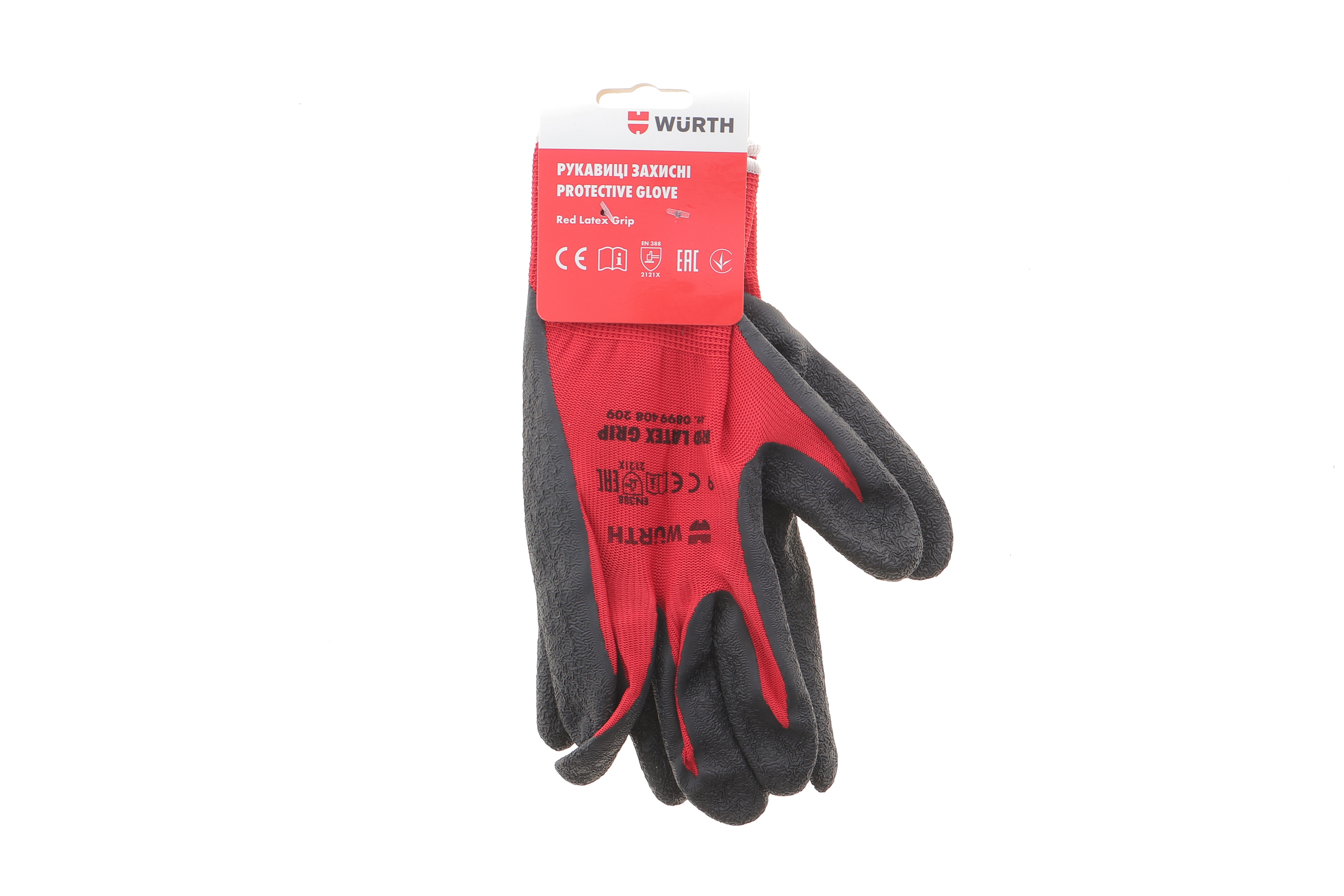 Рукавиці з латексним покриттям (L) RED LATEX GRIP