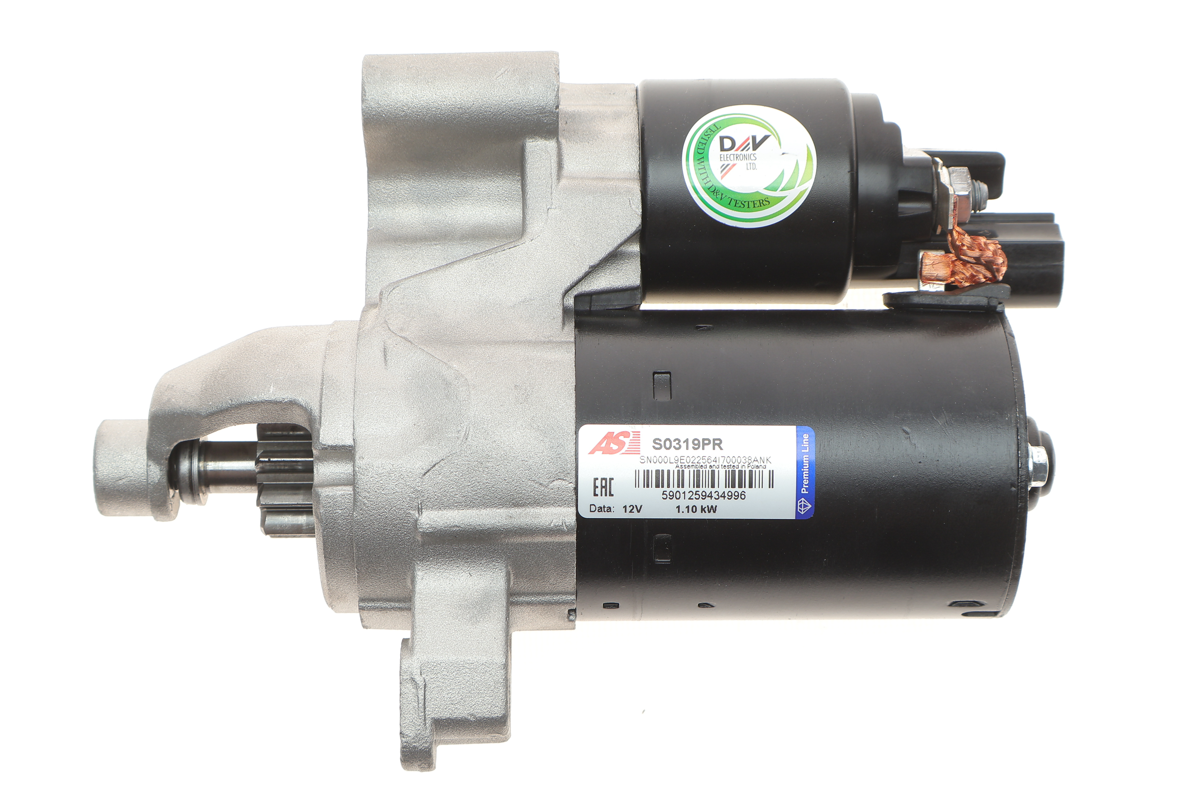 Стартер Audi A4/A5/A6 1.8/2.0TFSI 07-18 (12V/1.1kw) (z=10) (PREMIUM LINE)