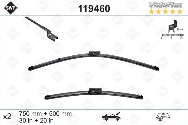 Щітки склоочисника (750/500мм) Ford Transit 2.2TDCi 13-