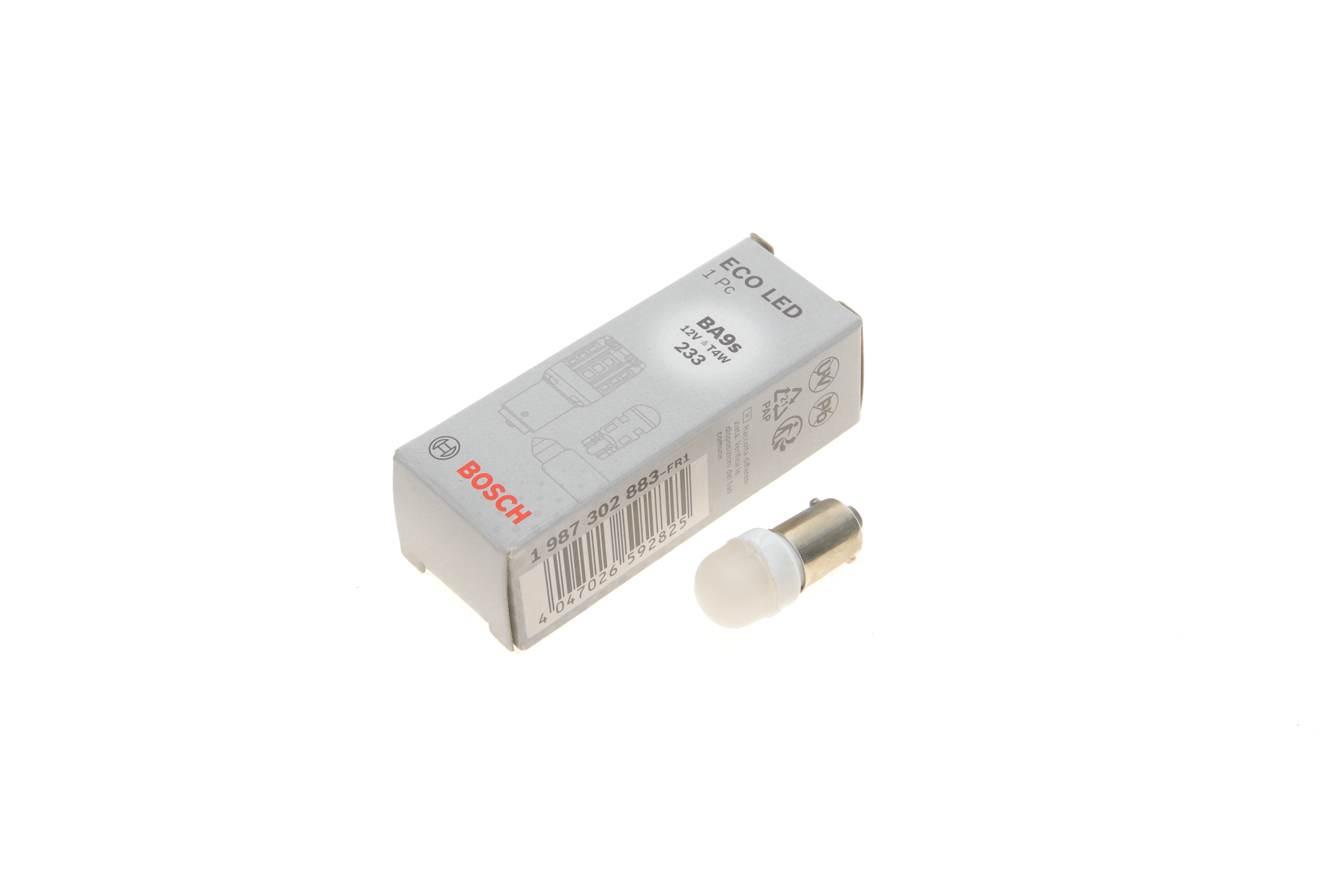Автолампа T4W 12V 1W BA9s Eco LED WS