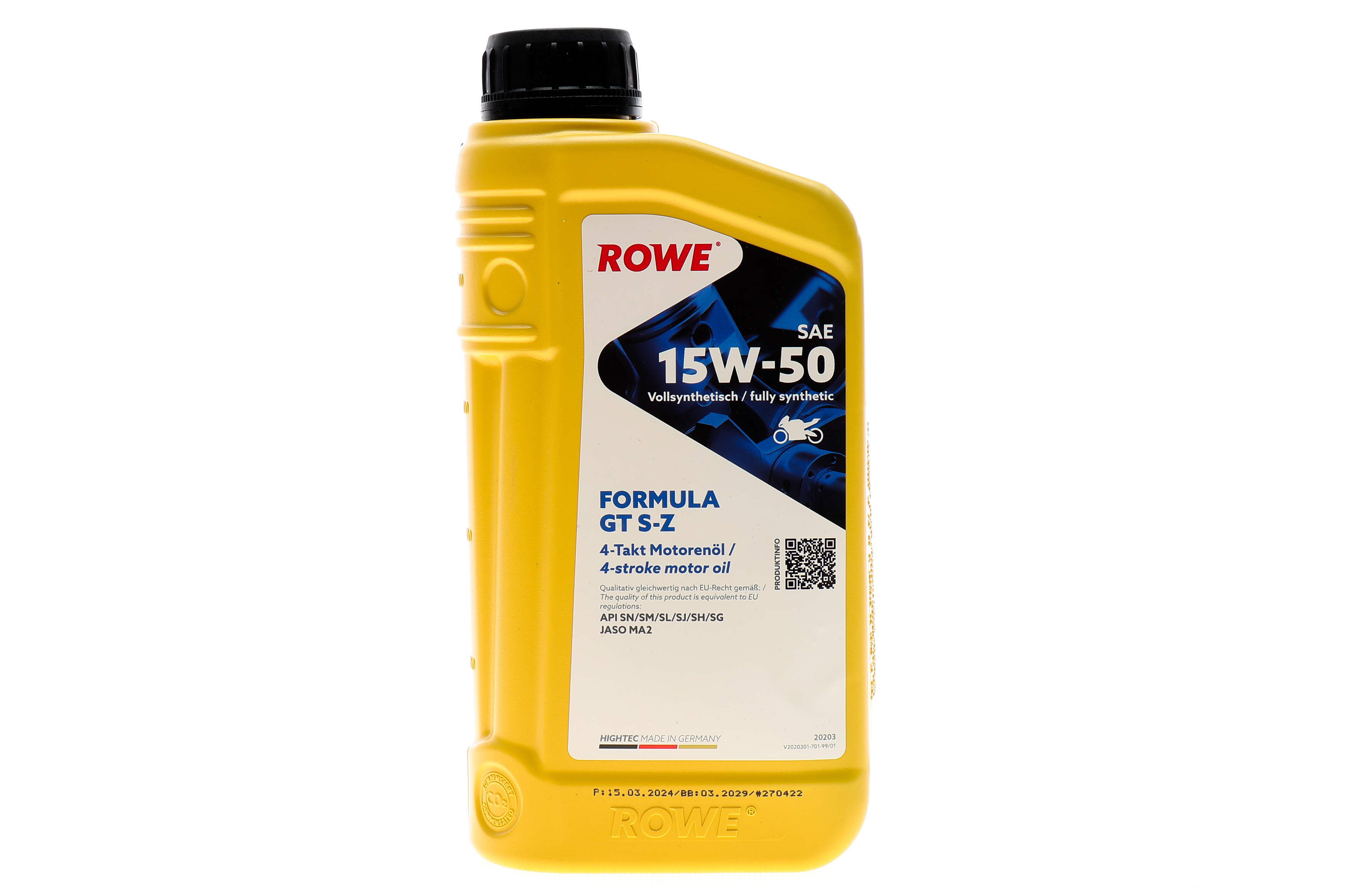 Олива 15W50 S-Z HIGHTEC FORMULA GT 4T (1L) (API SN/SM/SL/SJ/SH/SG - JASO MA2)