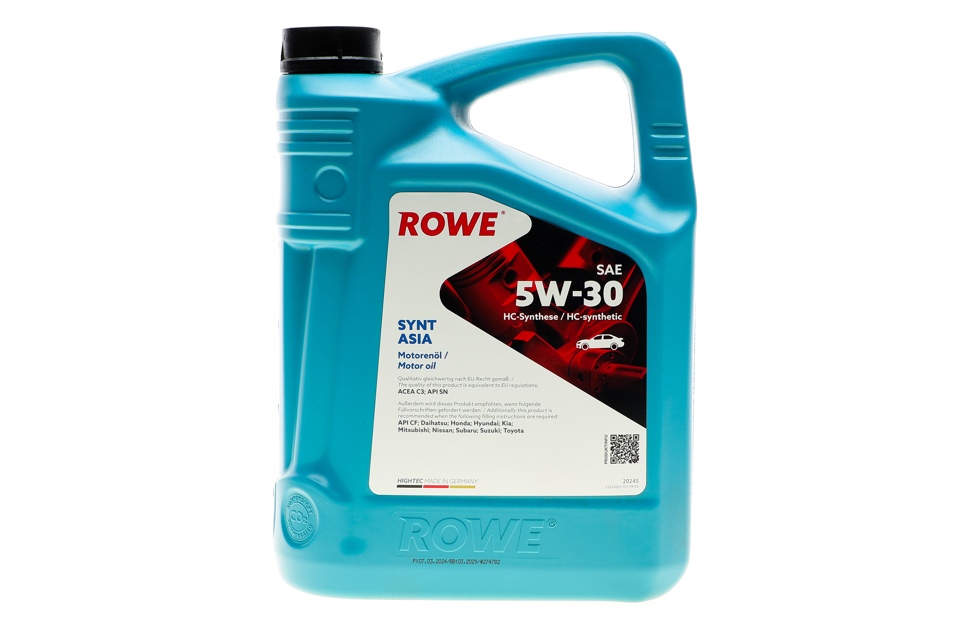 Олива 5W30 HIGHTEC SYNT RS ASIA (5L) (ACEA C3/API SN)