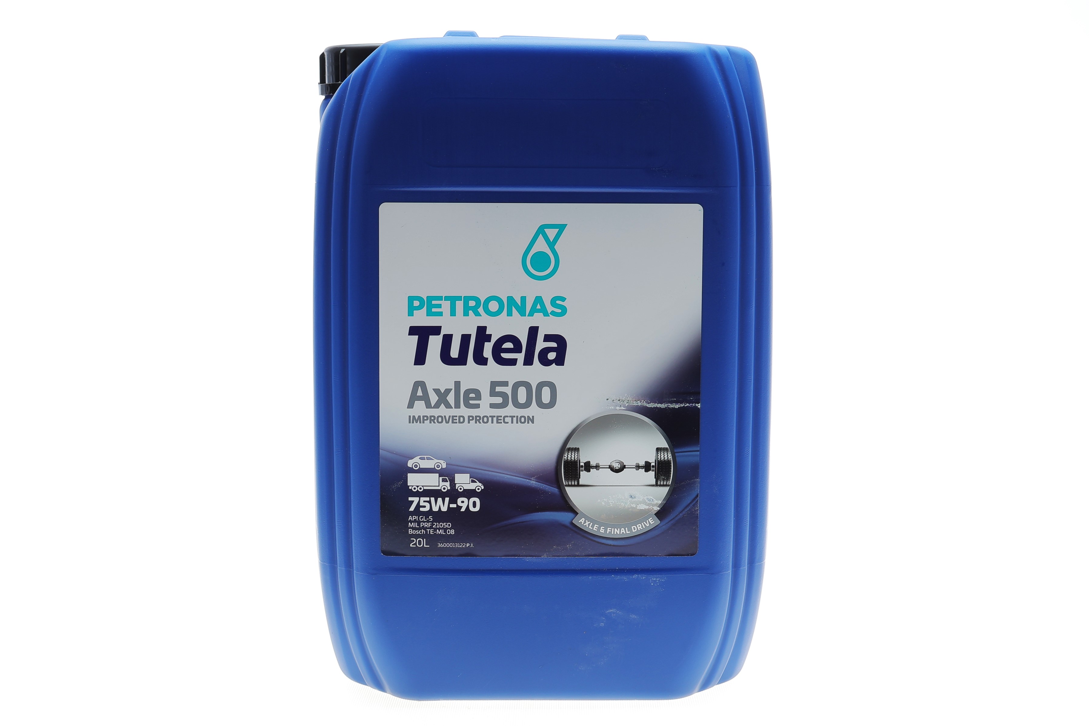 Олива 75W90 TUTELA AXLE 500 (20L) API GL-5 (MIL PRF 2105D/ZF TE-ML 07A/TE-ML 08/Bosch TE-ML 08)