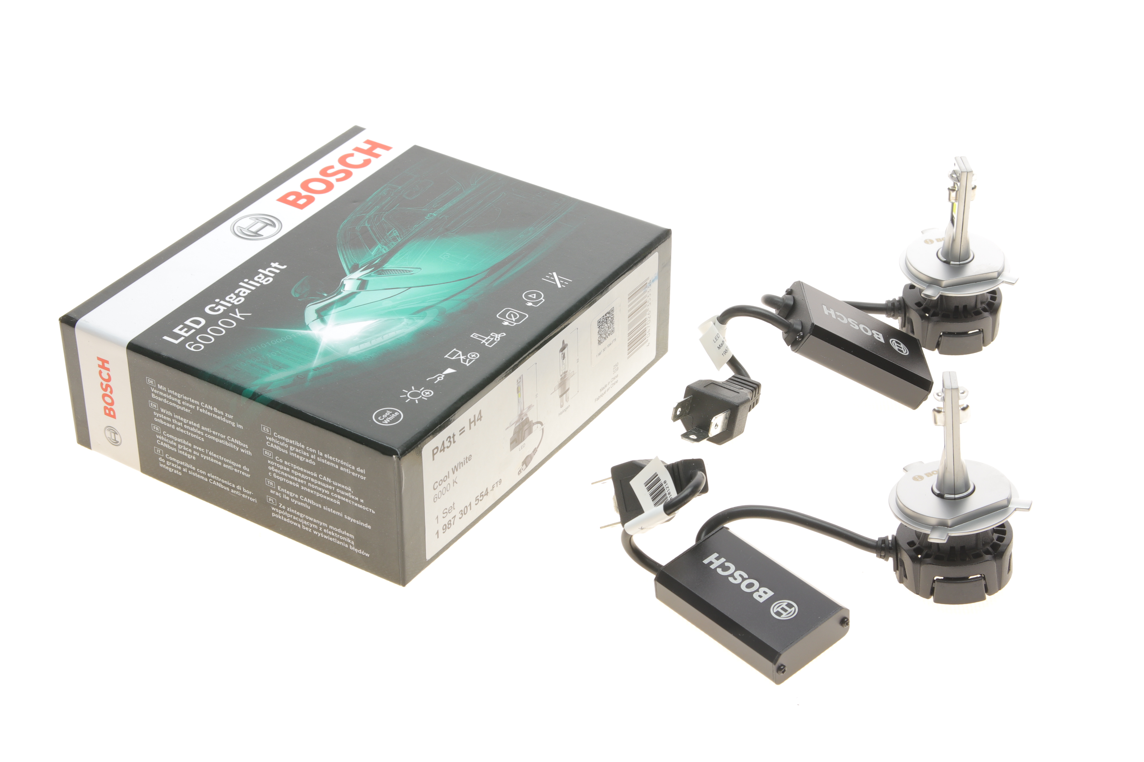 Автолампа H4 12V 30W P22d Gigalight Twin LED (6000К) (к-кт 2шт,) снято с поставок