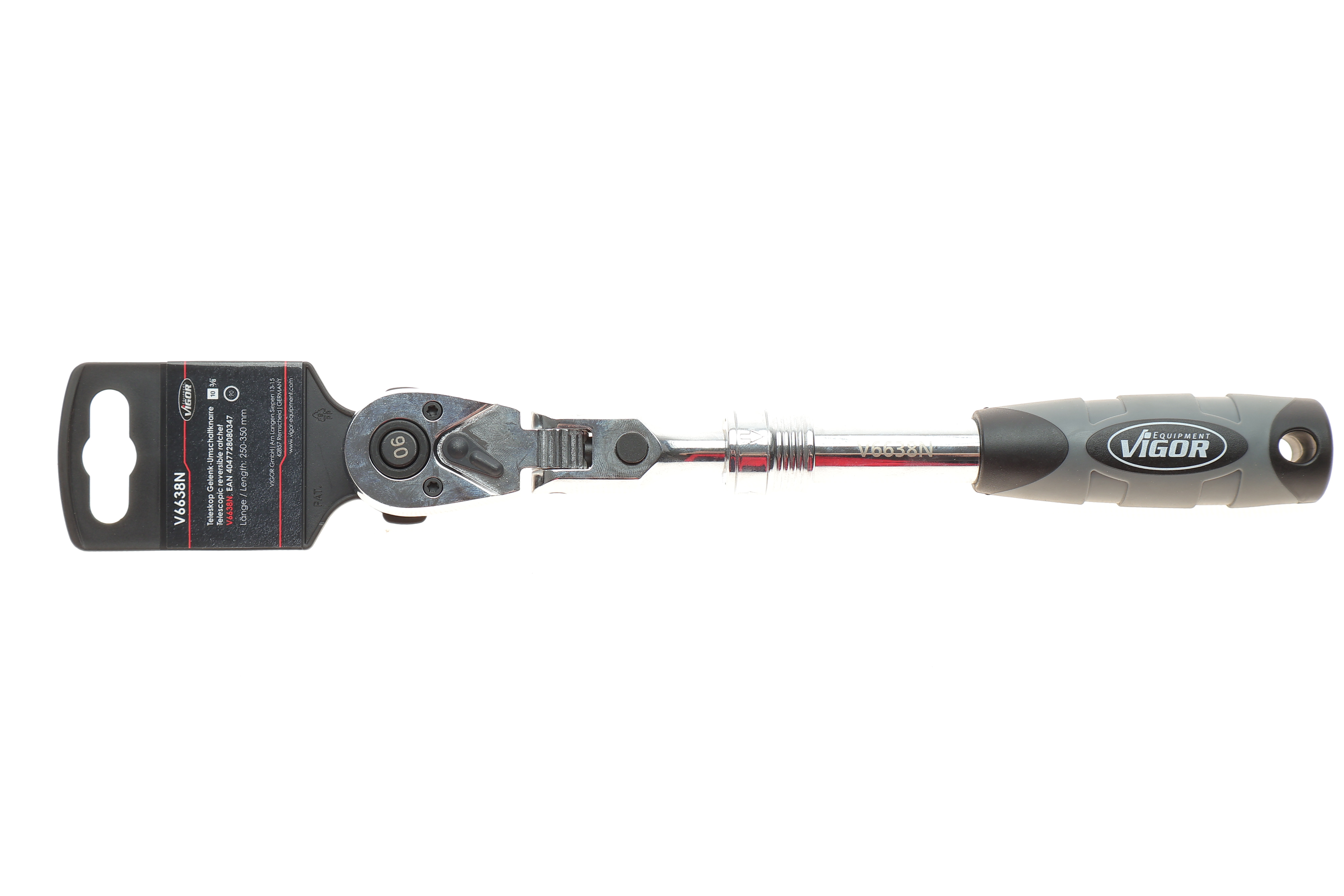 Тріскачка 3/8" телескопічна 90 зубців 250-350 мм