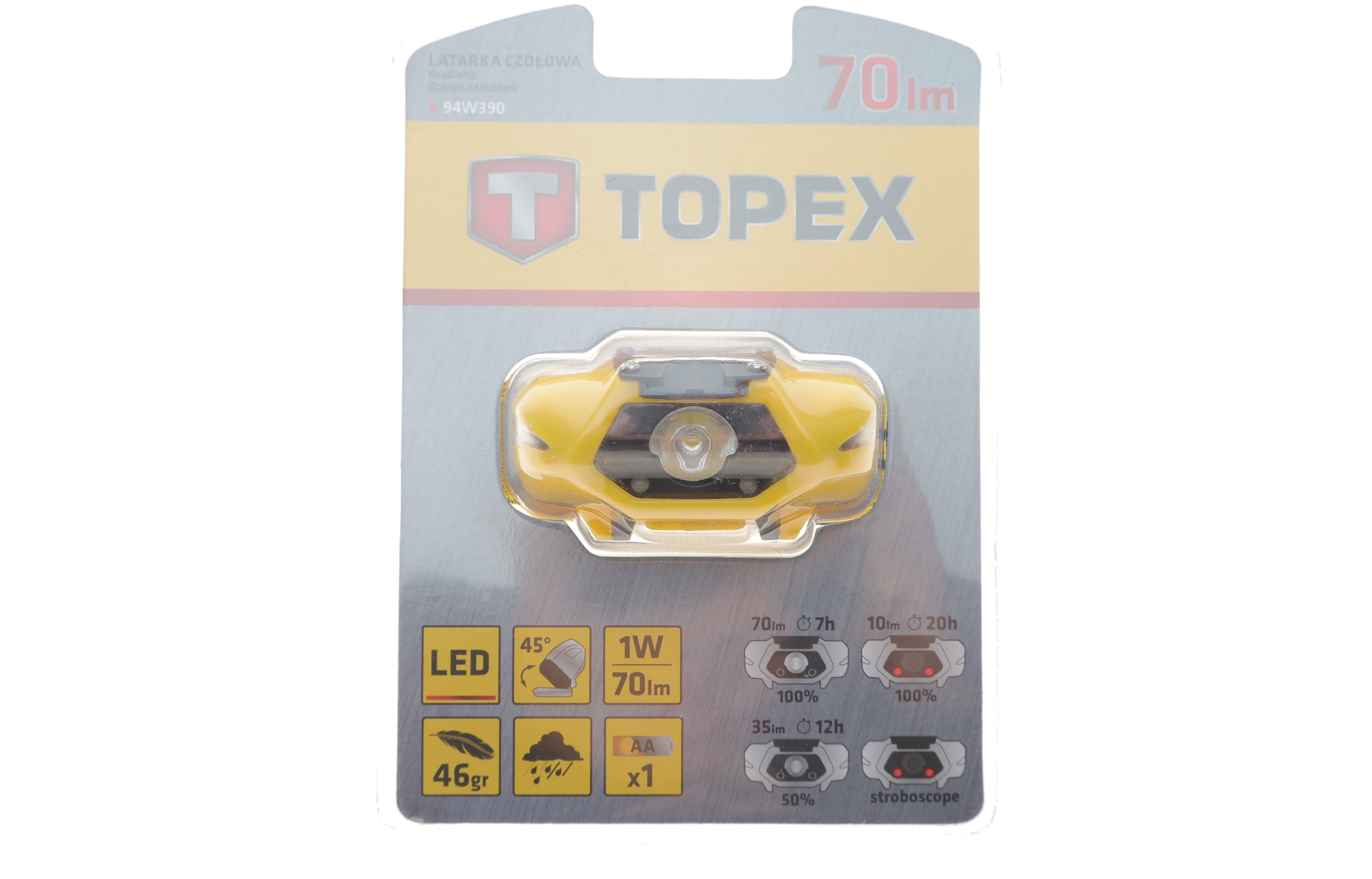 Ліхтар налобний (LED) (70Lm)