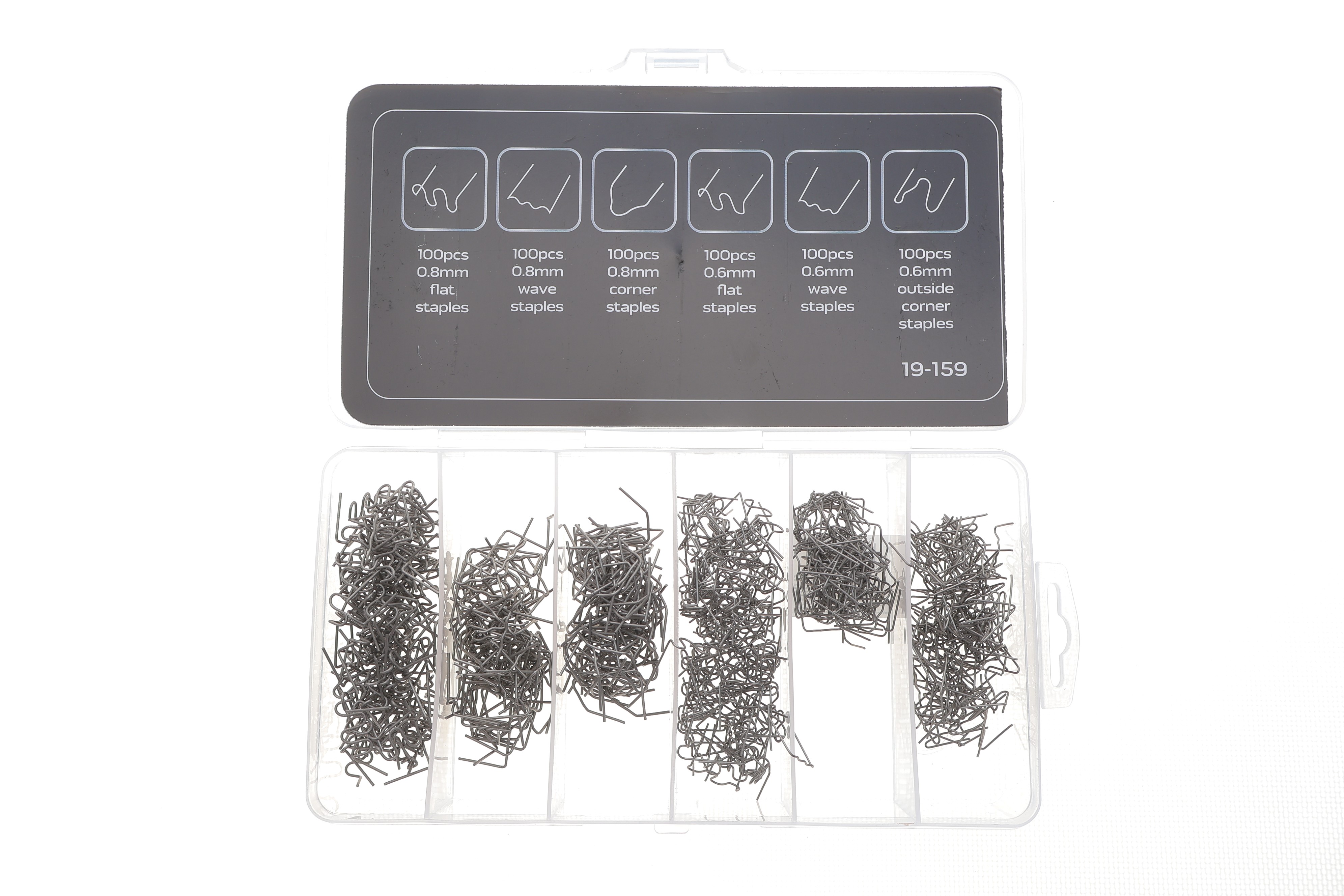 Набір скоб для ремонту деталей з пластика Ø0,6-0,8 mm 600 ед.