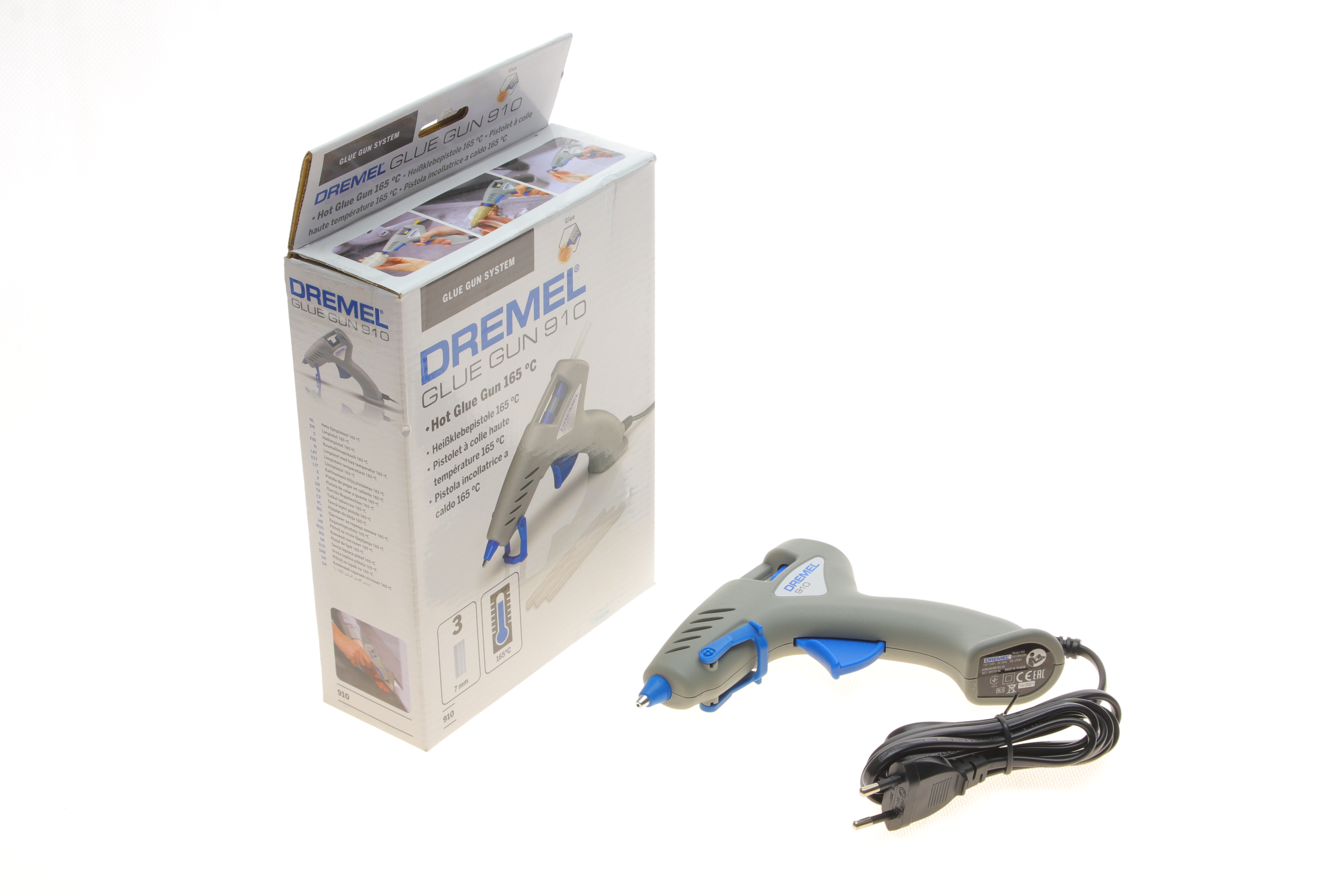Пістолет термоклейовий DREMEL 910 (100-240V/165 °C/діаметр клейового стержня 7mm) +3 стержня