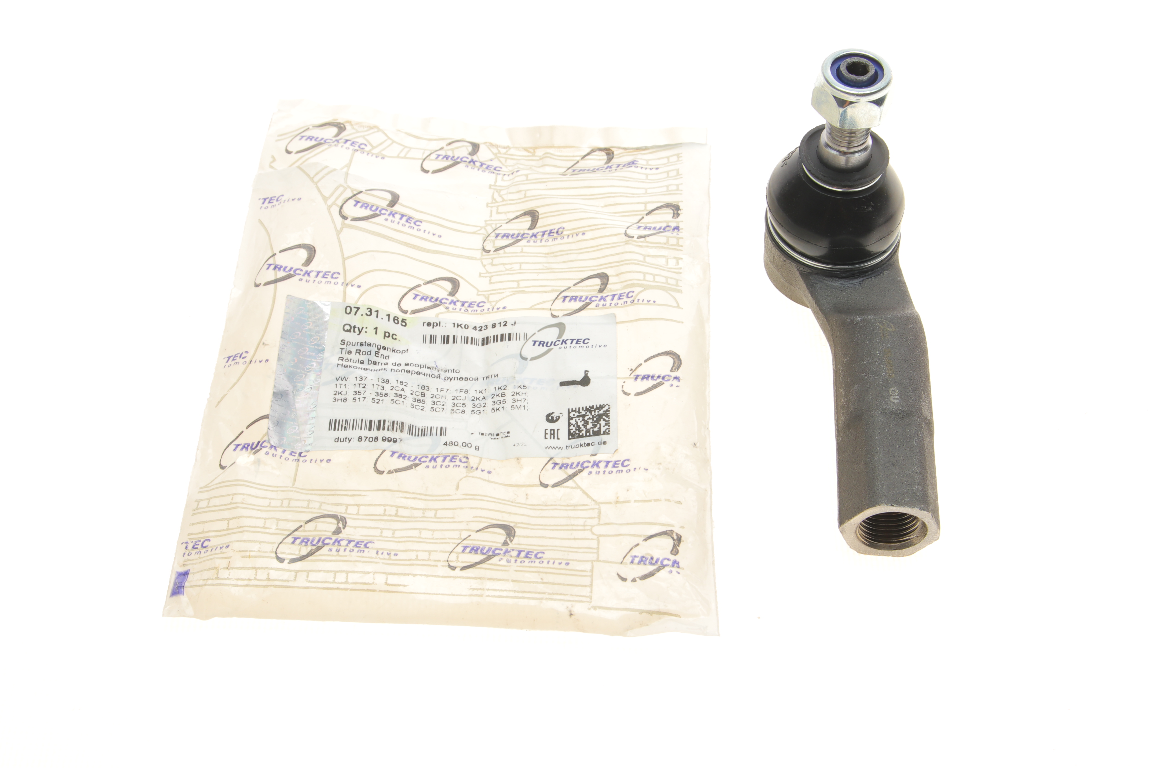 Наконечник тяги рульової (R) Skoda Octavia II 04-13/SuperB/Yeti 09-17/VW Caddy III/Passat/Touran 04-