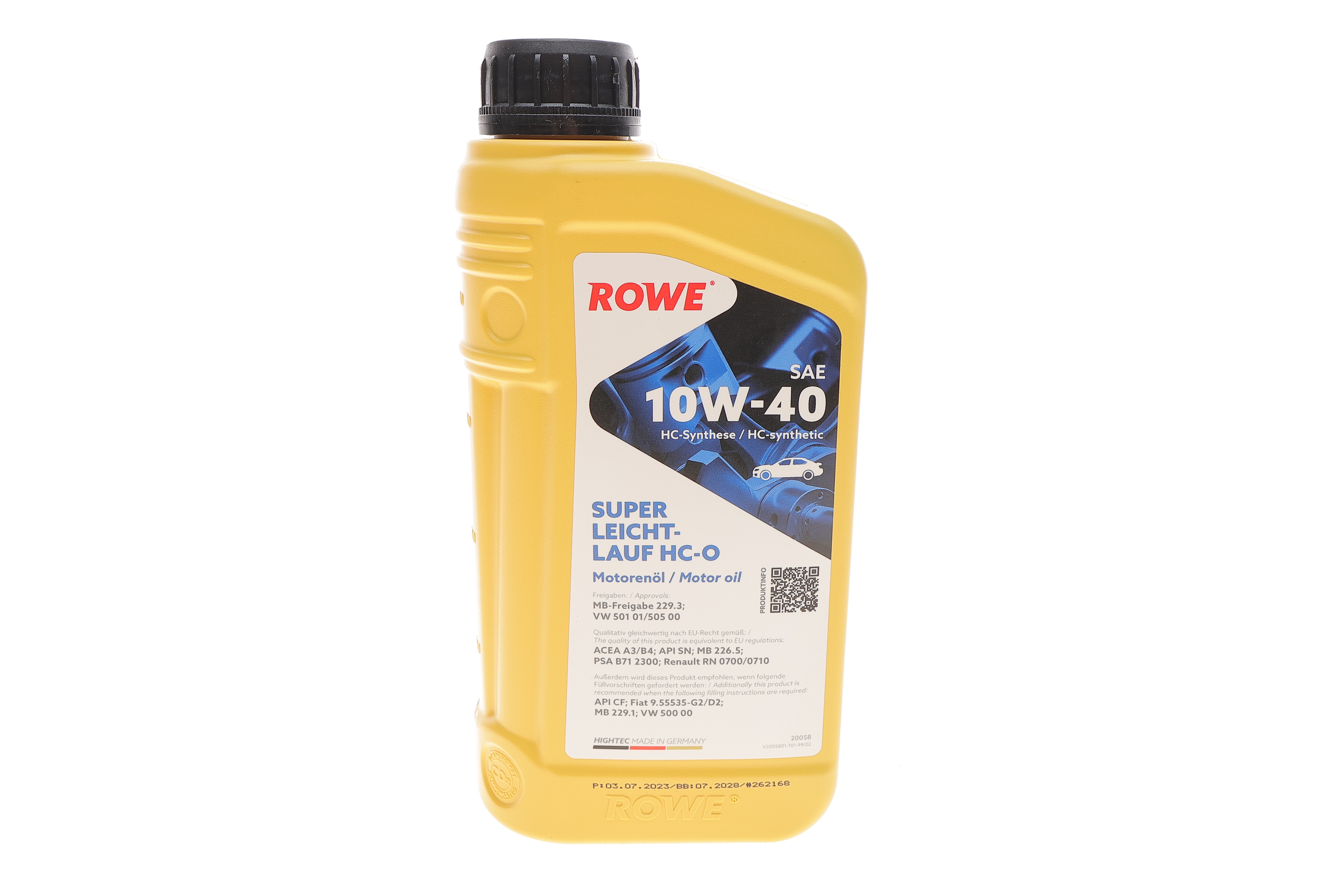 Олива 10W40 HIGHTEC SUPER LEICHTLAUF HC-O (1L) (VW 501 01/505 00/MB 229.3/226.5/229.1/RN 0700/0710)