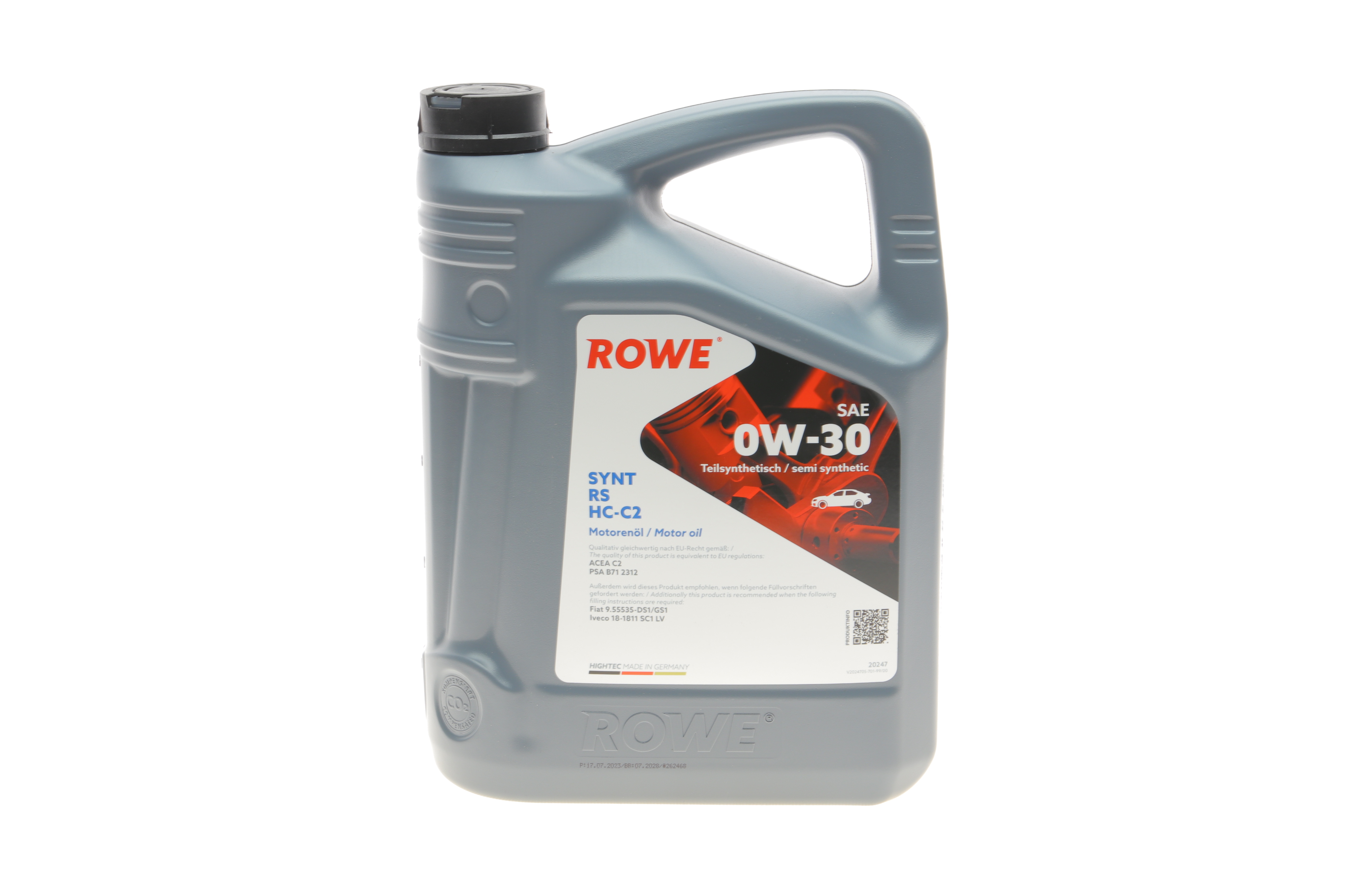 Олива 0W30 HIGHTEC SYNT RS HC-C2 (5L) (9.55535-DS1/GS1/IVECO 18-1811 SC1 LV/PSA B71 2312) (ACEA C2)